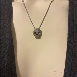 Silver Skull Pendant Necklace